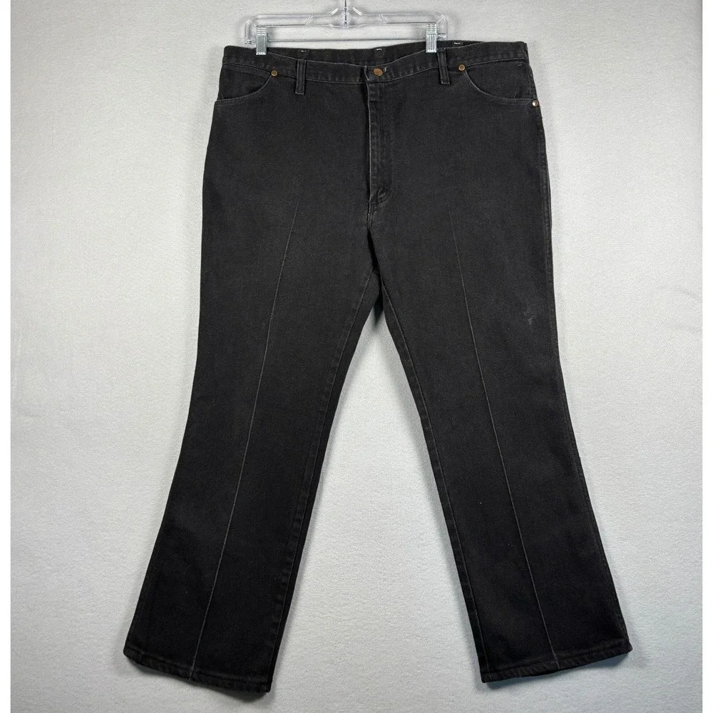 Vintage Wrangler 947BLK Cowboy Cut Jeans Western Workwear 42x28 Black Denim